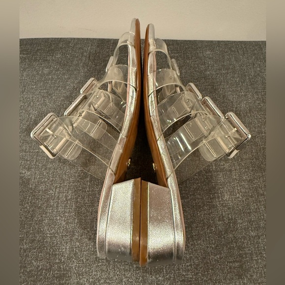 CECELIA New York women’s Lincoln Silver Slide Sandals with Clear Straps/size 6 - Picture 7 of 12